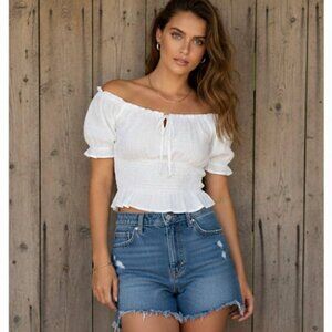 White Peasant Top
